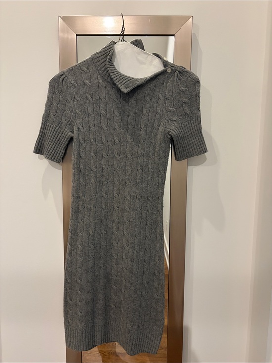Rugby Ralph Lauren Dresses & Skirts - Gray Rugby by Ralph Lauren Cable-Knit Short-Sleeve Sweater Dress